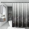 YEGRFJIS Waterproof Black-and-White Gradient Shower Curtain with Stars, 135 x 180 cm view 3