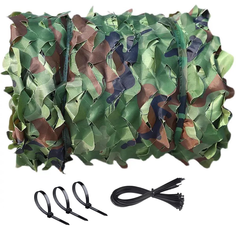 Generic Military Camouflage Net, 2 x 3 m / 3 x 3 m / 4 x 6 m / 5 x 10 m, for Hunting, Sun Protection, Camping & Decoration (W6 x H7 m)