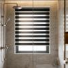 No-Drill Clip-On Double Roller Blind, 89 x 80 cm, Black, Privacy or Sheer, Wall-Mount Cassette view 1