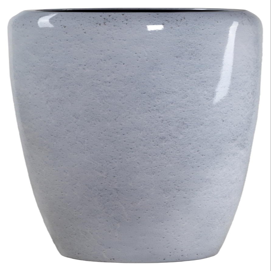 Exclusive Planter Vase – Premium Fiberglass Planter with Plant Insert, High-Gloss Marble White, 97 × 34 cm