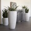 Exclusive Planter Vase – Premium Fiberglass Planter with Plant Insert, High-Gloss Marble White, 97 × 34 cm view 2