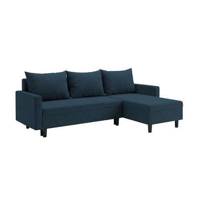FORNIRO 24 Oslo Blue L-Shaped Sofa Bed