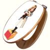 banjado Bamboo Toilet Seat with Soft-Close, 45.8 x 37.5 cm – Vintage Girl with Cat view 1
