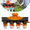 3/4-Inch Garden Hose Splitter, 4-Way/5-Way Brass-Plastic Diverter with Valves (Orange) view 2