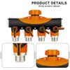3/4-Inch Garden Hose Splitter, 4-Way/5-Way Brass-Plastic Diverter with Valves (Orange) view 3