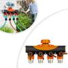 3/4-Inch Garden Hose Splitter, 4-Way/5-Way Brass-Plastic Diverter with Valves (Orange) view 4