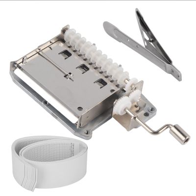 PLKYZMCDK DIY 30-Note Hand-Crank Music Box Movement Kit with Metal Hole Puncher and 20 Blank Paper Strips for Custom Melodies, Craft Gift Project for Beginners