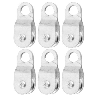 ULTECHNOVO 6-Pack Heavy-Duty Iron Winch Pulley Blocks with Bearings, Small Pulleys for Greenhouse Ventilation and Agricultural Applications