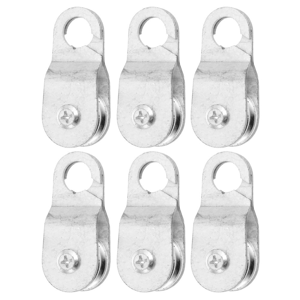 ULTECHNOVO 6-Pack Heavy-Duty Iron Winch Pulley Blocks with Bearings, Small Pulleys for Greenhouse Ventilation and Agricultural Applications