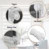 Dual Layer Roller Blind 49 x 140 cm, Black, No-Drill or Wall Mount view 4
