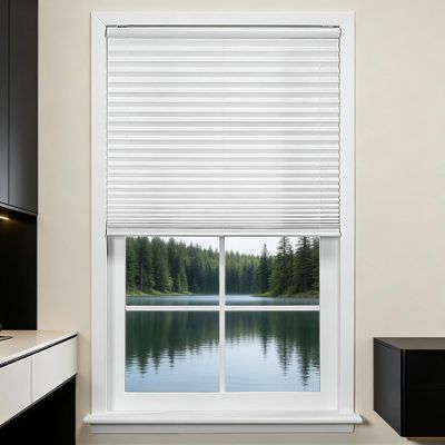 Pleated Blind 50 x 205 cm, White, Light-Blocking, Privacy and Sun Protection, No-Drill Clamp-Fit