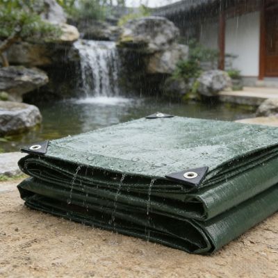Waterproof Green Tarp, 120 x 240 cm, UV-Stabilized, Reinforced Corners