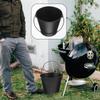 Abaodam 2-Piece Black Iron Grill Grease Buckets for BBQ and Grilling view 3