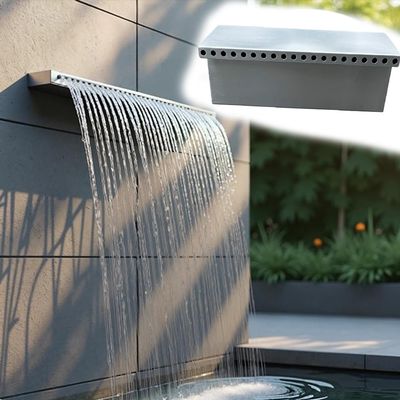 120 cm Stainless Steel Waterfall Fountain Spillway for Pools, Gardens, Patios, and Indoor or Outdoor Use, Silver Finish