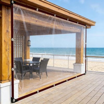 Transparent Waterproof Tarp with Eyelets, 160 x 570 cm