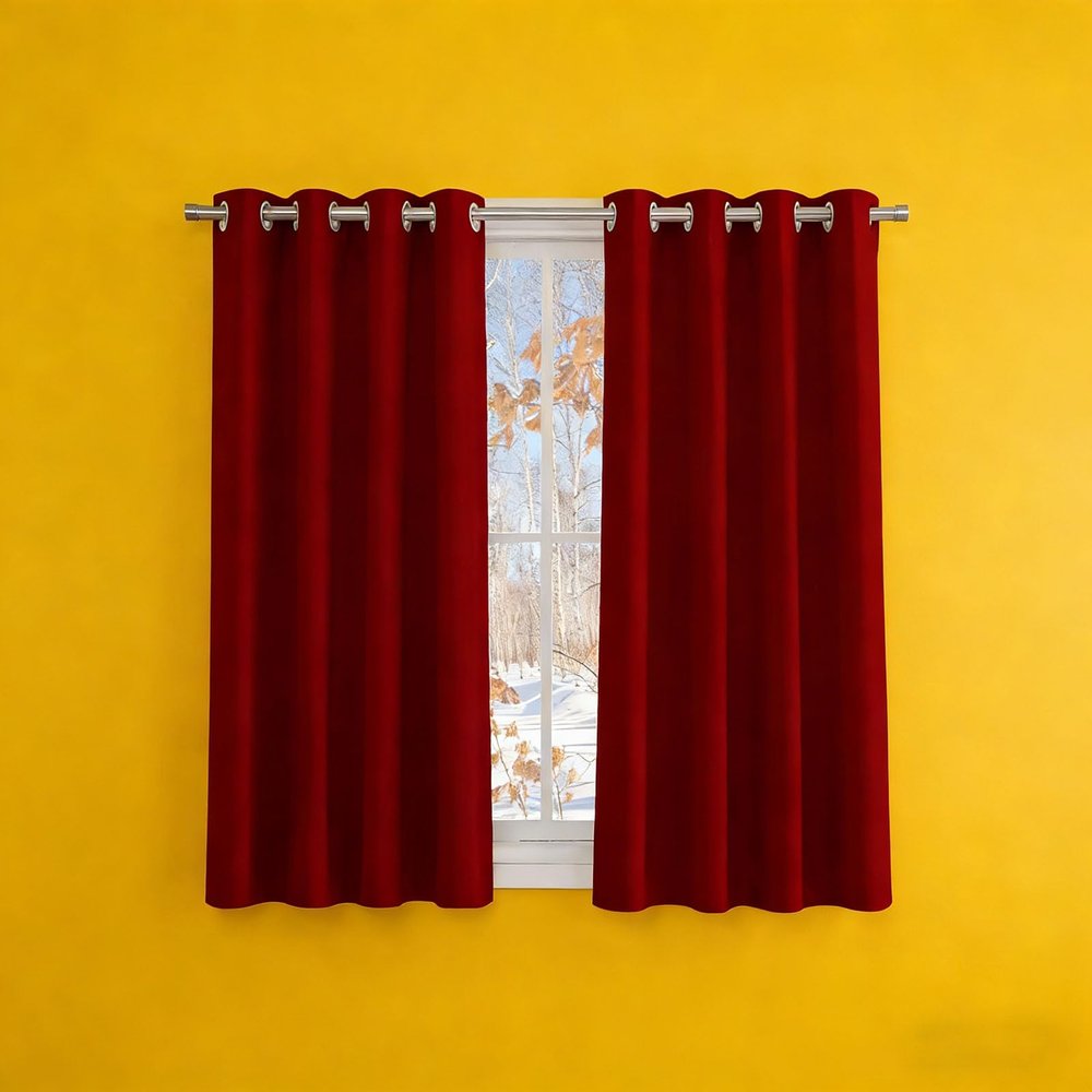 LIHUANE Blackout Curtain 160 x 100 cm with Grommets, Burgundy