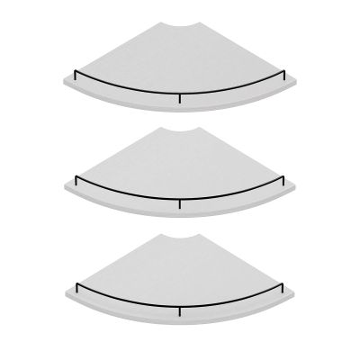JJL 30 cm Wall-Mounted Corner Shelf, 3-Piece Fan-Shaped Floating Shelves