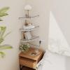 JJL 30 cm Wall-Mounted Corner Shelf, 3-Piece Fan-Shaped Floating Shelves view 2