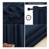 LIHUANE Thermal Blackout Curtain, Cold Protection, 220 x 130 cm, Dark Blue, Easy 1-Minute No-Drill Installation for Doors, Bathrooms and Toilets view 2