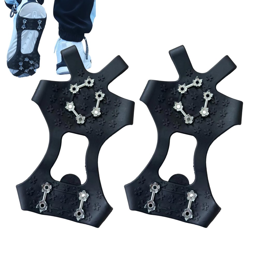 1 Pair 10-Tooth Anti-Slip Ice Spikes for Shoes and Boots