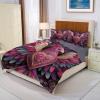 Abstract Purple Owl Valentine's Day Duvet Cover Set 220 x 240 cm, 3-Piece view 2
