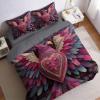 Abstract Purple Owl Valentine's Day Duvet Cover Set 220 x 240 cm, 3-Piece view 4