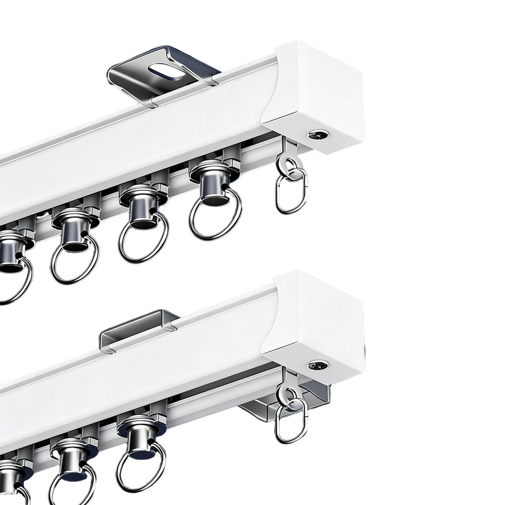 Ceiling-Mount Curtain Track 0.5–12 m, Heavy-Duty Wall-Mount Rail for RVs, Shower Corners, Bay Windows & Room Dividers (2.6 m)