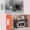 GUQASDV Expandable Microwave Rack, Adjustable Countertop Stand, Brown view 4