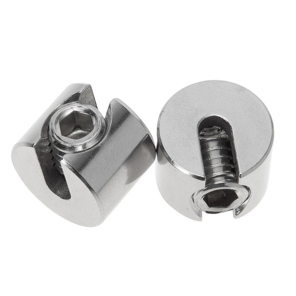 Healeved 2-Piece 316 Stainless Steel Wire Rope Clamp, Corrosion-Resistant M4 Fastening Clamp