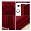 LIHUANE Gathered-Tape Blackout Curtain, 130 x 190 cm, Wine Red view 2