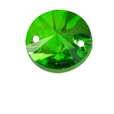GemStone Sew-On Rhinestones, Round Crystals, Emerald Green, 16 mm, 32 Pieces