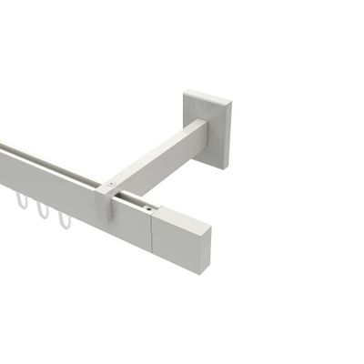 INTERDECO Single-Track Internal-Channel Curtain Rod, White, 480 cm
