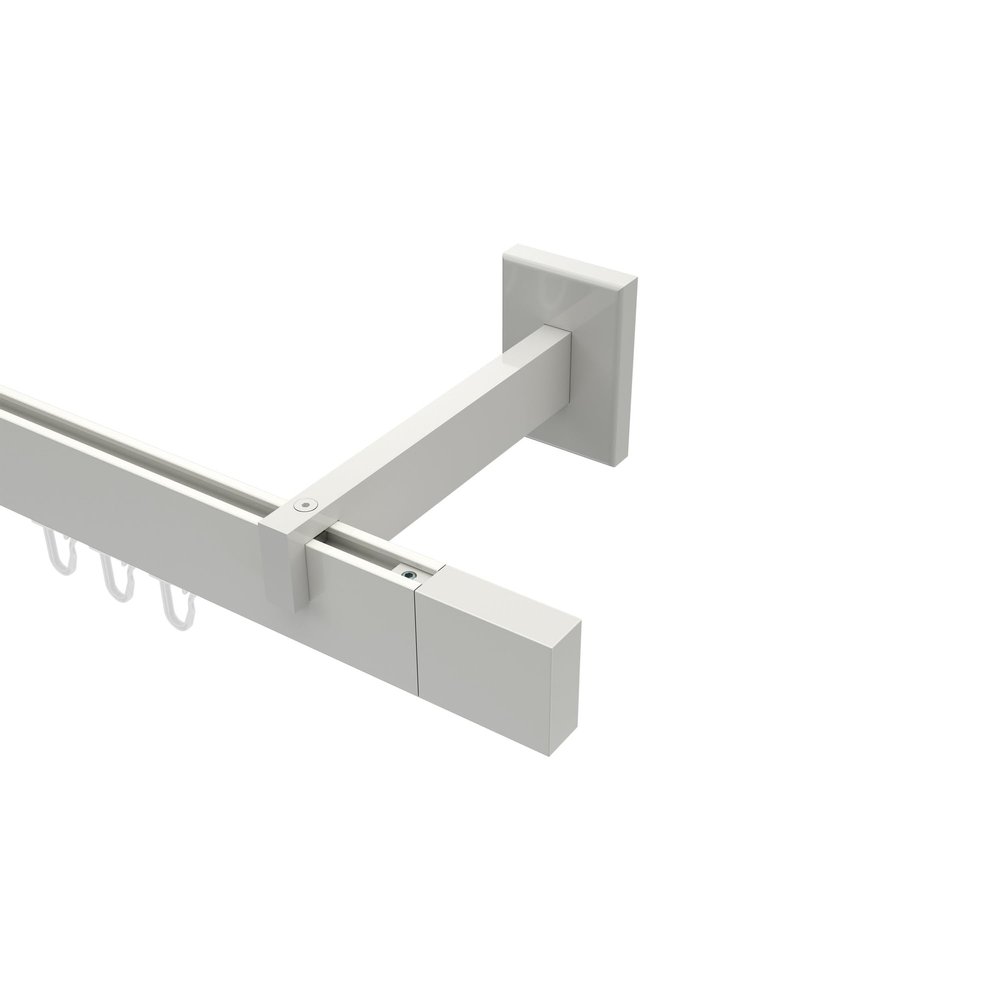 INTERDECO Single-Track Internal-Channel Curtain Rod, White, 480 cm