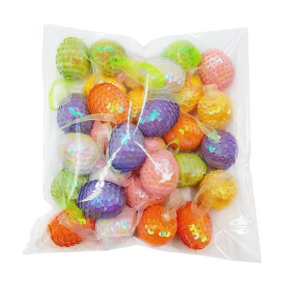 Shiny Easter Eggs, 24-Piece Colorful Foam Decorations