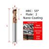 LOPAKACTAG Tooleye HRC55 Carbide End Mills, 1/3/4/5/6/8/10/12 mm, 2-Flute, CNC Milling Tools (5 pcs, HRC55 2F, D20×D20×150L) view 2
