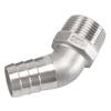 45° Stainless Steel Hex Elbow Connector, 6–32 mm, 1-Piece, DN20 × 20 mm view 1