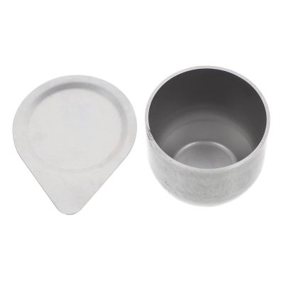 Iron Laboratory Crucible with Lid, 30 mL, Silver, Heat-Resistant