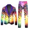 WAZHAKU Men's 2-Piece Disco Suit Set with Sequin-Print Jacket and Pants, 1980s Outfit view 1