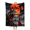 Gumntun Kids' Cozy Blanket, 130 x 150 cm, 3D Wolf Woman, Soft Warm Flannel Throw view 1