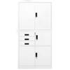 HFXHIJXQ Metal Filing Cabinet, White, 90 x 40 x 180 cm, with 3 Adjustable Shelves view 2