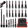 DAKCOS 21-Piece Hex Socket Adapter Set, 6–14 mm and 1/4–9/16 in, 1/4, 3/8 and 1/2 in Adapters, CR-V view 1