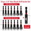 DAKCOS 21-Piece Hex Socket Adapter Set, 6–14 mm and 1/4–9/16 in, 1/4, 3/8 and 1/2 in Adapters, CR-V view 2