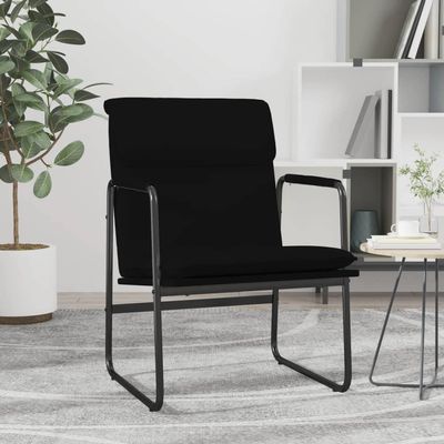 Lounge Chair Black 55 × 64 × 80 cm Faux Leather