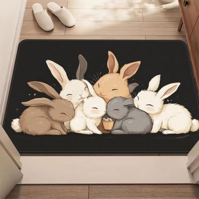 Boiszeda 3D Optical Illusion Easter Rug with Eggs and Bows