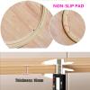 80cm (30in), 90cm (36in), 100cm (40in) Double-Sided Round Thick Wooden Tabletop Lazy Susan Turntable, Quiet and Smooth, for Cabinet, Pantry (Natural Wood Color, 70cm (28in)) view 4