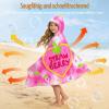 PinkSheep Hooded Poncho Towel for Kids, 75 x 140 cm Beach Towel, Pool and Swim Poncho, Large Bathrobe for Girls and Boys, Thick & Highly Absorbent (Strawberry) view 3