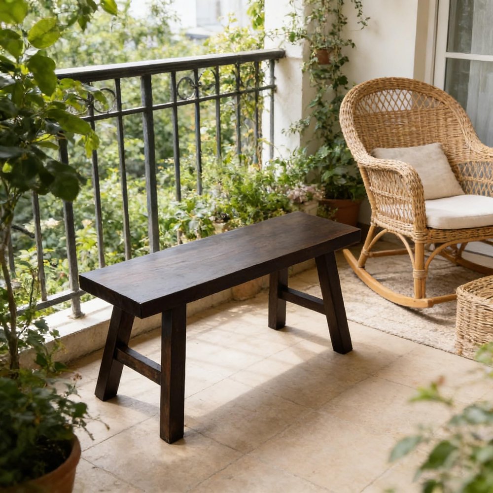 ZCQMSCWW Rustic Wooden Bench for Dining Room, Bedroom, Living Room or Entryway, 100 x 30 x 45 cm