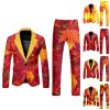 RUMAOZIA Men's 2-Piece Pop Art Costume Suit with Colorful Prints view 2