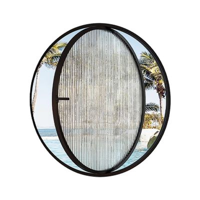 360° Rotating Round Window, Porthole Window with Tempered Glass, Flush-Mount Add-On Window, Aluminum Tilt-and-Turn Window with Handle, for Bathroom, Kitchen, Bedroom (White, 60 cm/23.6