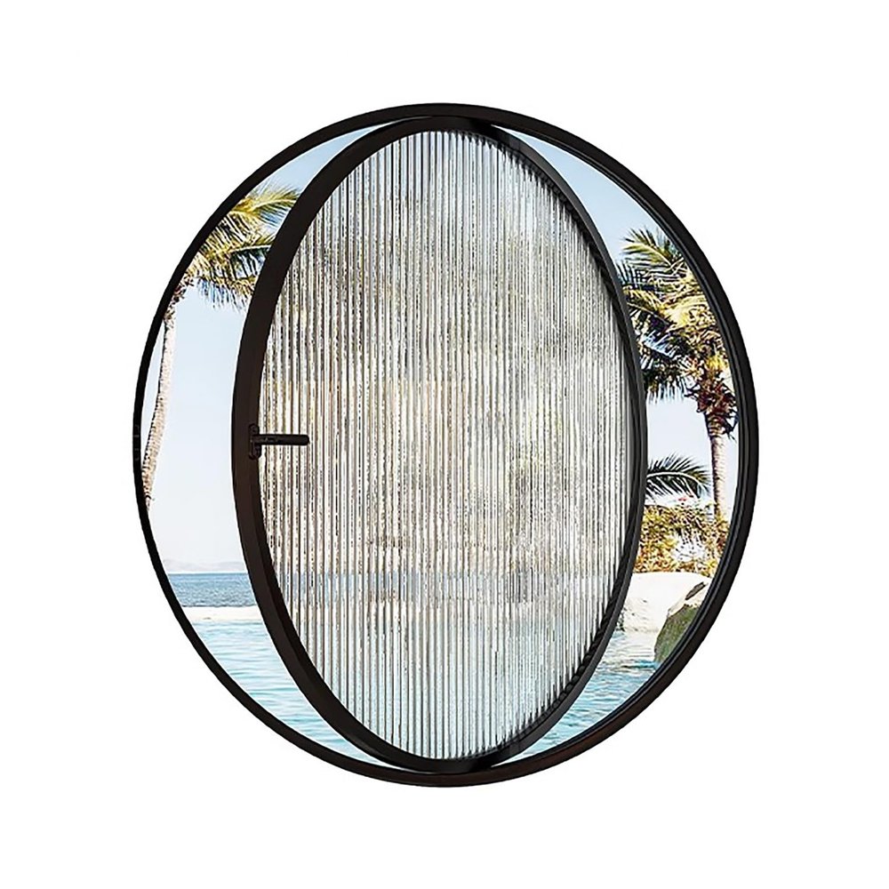 360° Rotating Round Window, Porthole Window with Tempered Glass, Flush-Mount Add-On Window, Aluminum Tilt-and-Turn Window with Handle, for Bathroom, Kitchen, Bedroom (White, 60 cm/23.6